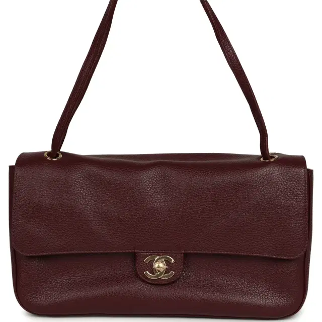 Chanel Chanel Maxi "Souplissimo" Small Flap Bag Dark Burgundy Grained Calfskin Gold Hardware