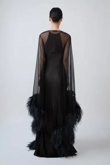 Lapointe Mesh Shrug With Feathers | Thumbnail 2 Lapointe Mesh Shrug With Feathers | Thumbnail 2