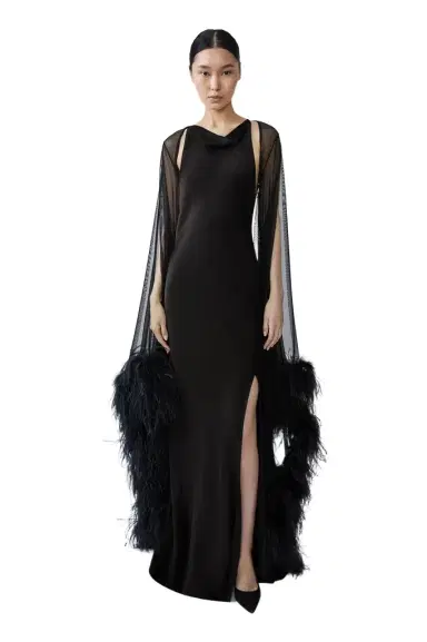 Lapointe Mesh Shrug With Feathers | Thumbnail 1 Lapointe Mesh Shrug With Feathers | Thumbnail 1