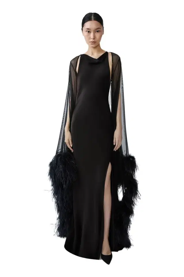 Lapointe Mesh Shrug With Feathers