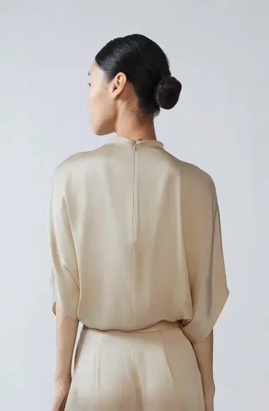 Lapointe Satin Cape Tee | Thumbnail 2 Lapointe Satin Cape Tee | Thumbnail 2