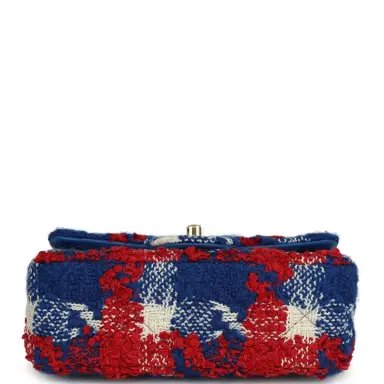 Chanel Chanel Mini Classic Rectangular Flap Bag Red, White, Blue Tweed Boucle Gold Hardware | Thumbnail 6