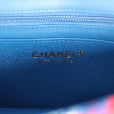 Chanel Chanel Mini Classic Rectangular Flap Bag Red, White, Blue Tweed Boucle Gold Hardware | Thumbnail 9