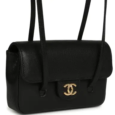 Chanel Chanel Mini Preppy Coco Clutch with Straps Black Shiny Caviar Brushed Gold Hardware | Thumbnail 2