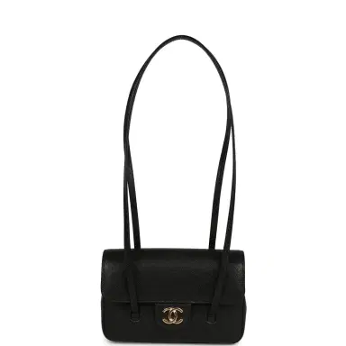 Chanel Chanel Mini Preppy Coco Clutch with Straps Black Shiny Caviar Brushed Gold Hardware | Thumbnail 7
