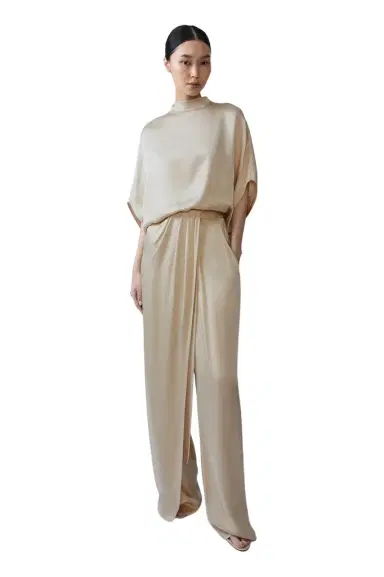 Lapointe Satin Draped Relaxed Pant | Thumbnail 1 Lapointe Satin Draped Relaxed Pant | Thumbnail 1