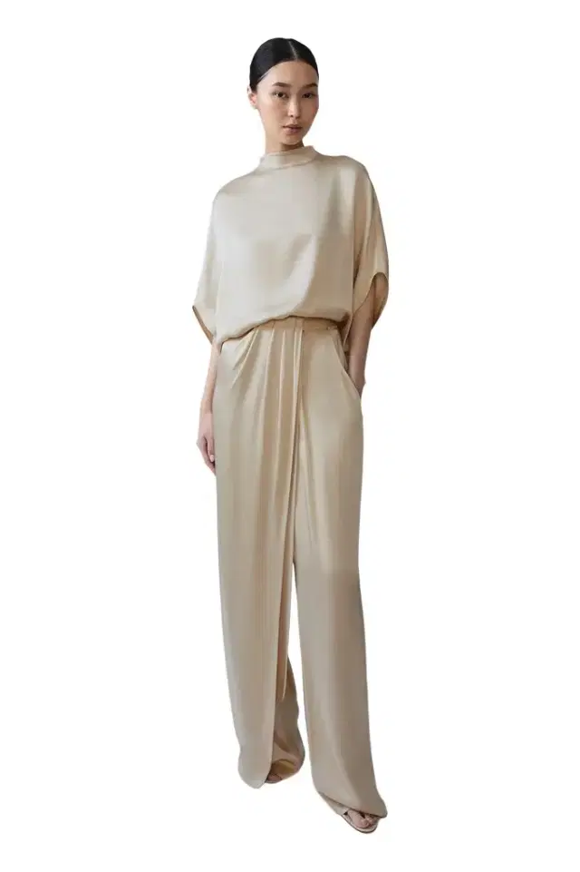 Lapointe Satin Draped Relaxed Pant
