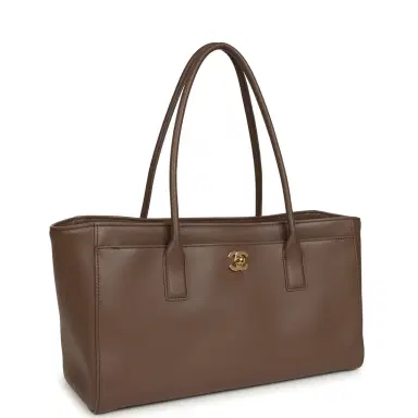 Chanel Chanel Small Cerf Shopping Bag Brown Calfskin Gold Hardware | Thumbnail 2