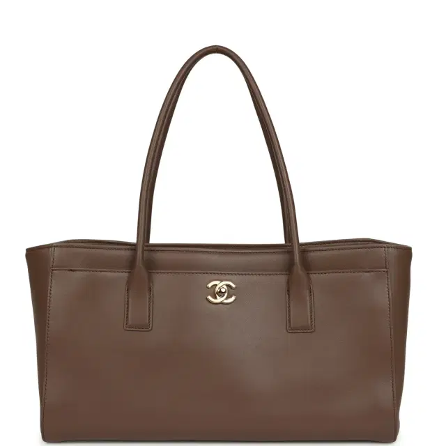Chanel Chanel Small Cerf Shopping Bag Brown Calfskin Gold Hardware