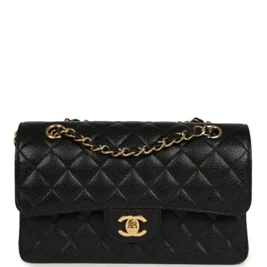 Chanel Chanel Small Classic Double Flap Bag Black Caviar Gold Hardware | Thumbnail 1
