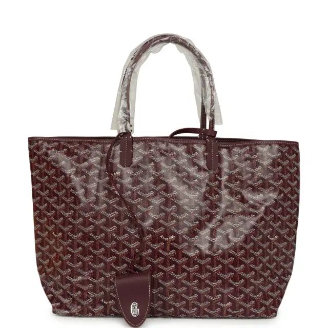 goyard Goyard Goyardine Canvas Burgundy Saint Louis PM Tote Palladium Hardware