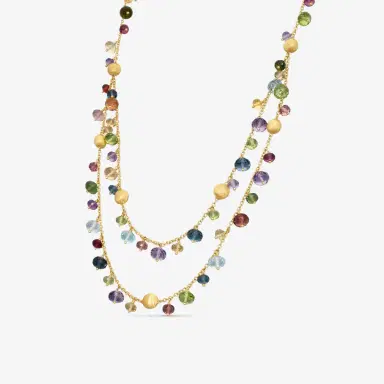 MARCO BICEGO Marco Bicego Africa Multi-Gemstone 18K Yellow Gold Double Necklace by The Solist | Thumbnail 2 MARCO BICEGO Marco Bicego Africa Multi-Gemstone 18K Yellow Gold Double Necklace by The Solist | Thumbnail 2
