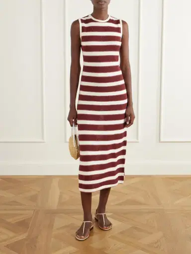 Eres Régulière Striped Metallic Cotton-blend Midi Dress | Thumbnail 2