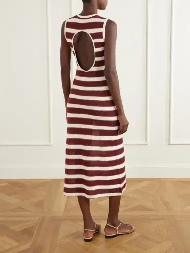 Eres Régulière Striped Metallic Cotton-blend Midi Dress | Thumbnail 3