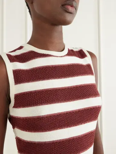 Eres Régulière Striped Metallic Cotton-blend Midi Dress | Thumbnail 4