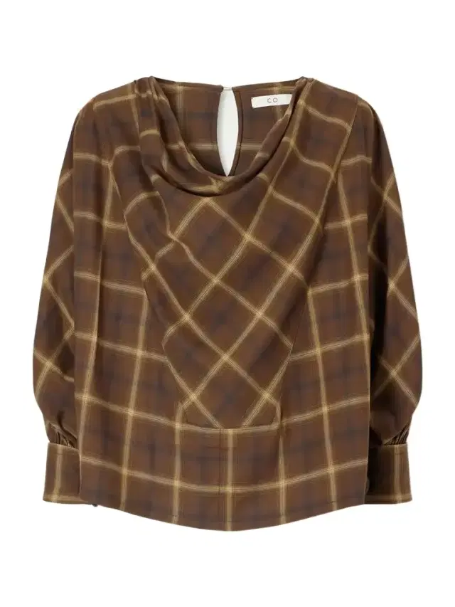 Co Draped Checked Crepe Shirt