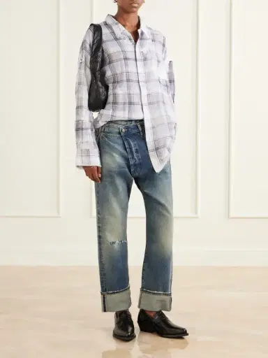 R13 Cuffed Crossover Jean X Straight-leg Jeans | Thumbnail 2