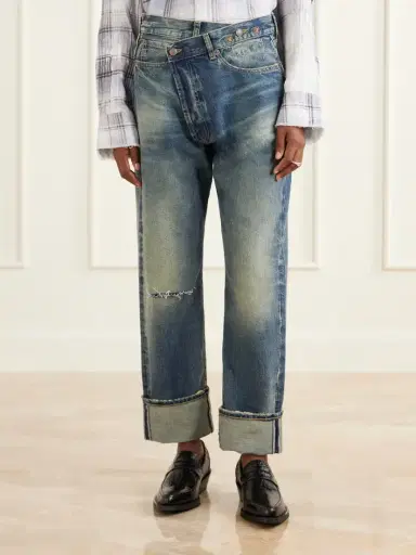 R13 Cuffed Crossover Jean X Straight-leg Jeans | Thumbnail 3