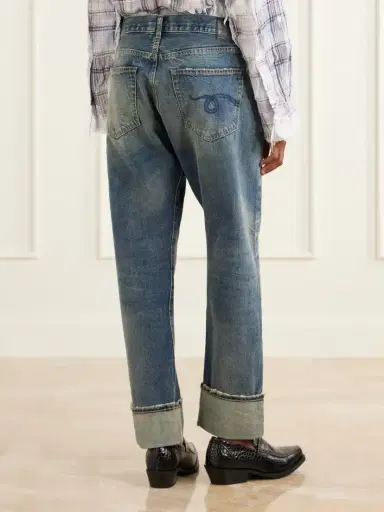 R13 Cuffed Crossover Jean X Straight-leg Jeans | Thumbnail 4
