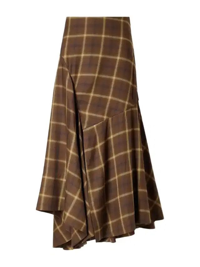 Co Slash Checked Crepe Midi Skirt