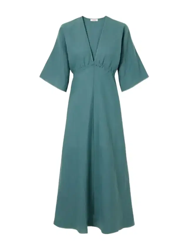 Eres Brilliance Gathered Linen Midi Dress
