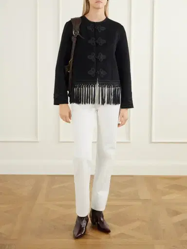 Rixo Inga Fringed Embellished Crepe Jacket | Thumbnail 2