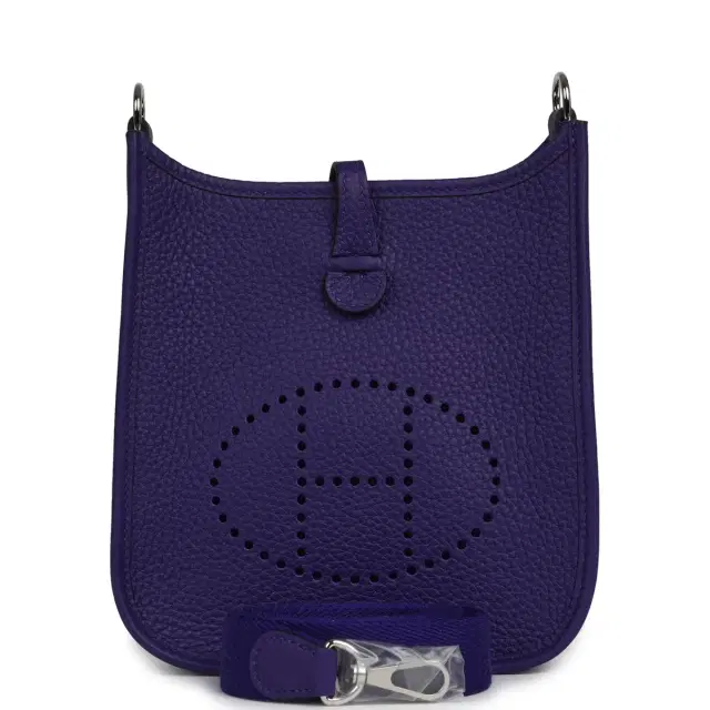 HERMÈS Hermes Evelyne TPM Purple Clemence Palladium Hardware