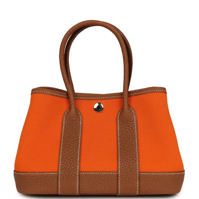 HERMÈS Hermes Garden Party Neo 23 Feu Toile Officier, Gold Negonda Palladium Hardware