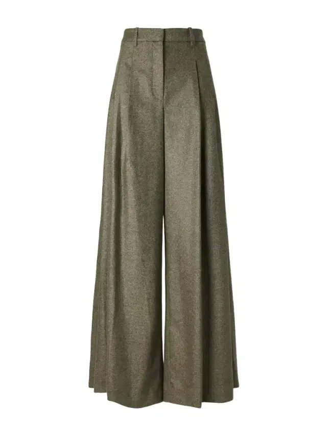TWP Avery Stretch Wool And Cashmere-blend Herringbone Wide-leg Pants