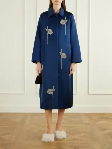 Erdem Floral-embroidered Satin Coat | Thumbnail 2