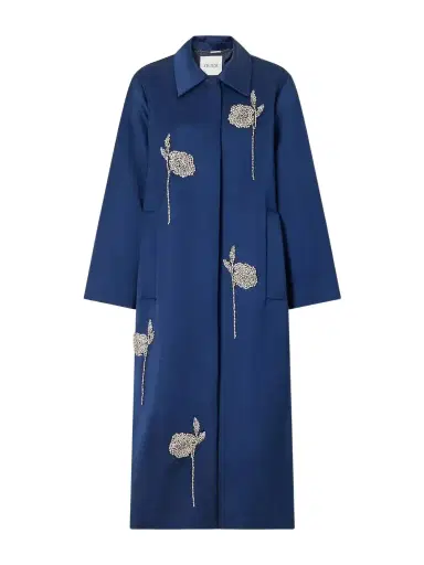 Erdem Floral-embroidered Satin Coat | Thumbnail 1