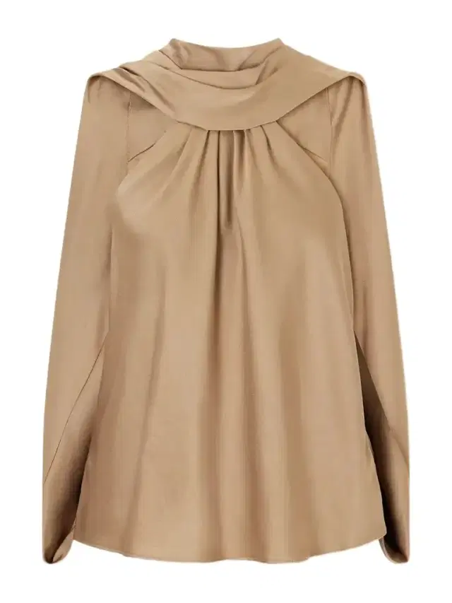 Simkhai Scarlett Gathered Satin Cape Top