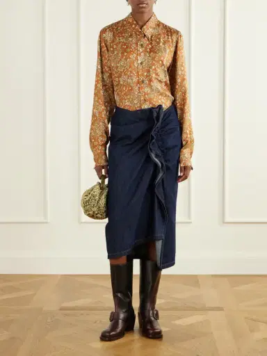Dries Van Noten Floral-jacquard Printed Satin Shirt | Thumbnail 2 Dries Van Noten Floral-jacquard Printed Satin Shirt | Thumbnail 2