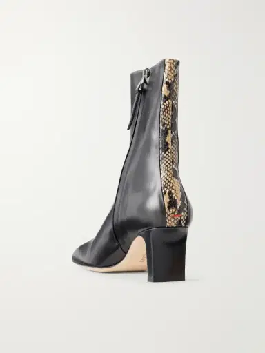 aeyde Billie Stripe 55 Snake-effect Trimmed Leather Ankle Boots | Thumbnail 3 aeyde Billie Stripe 55 Snake-effect Trimmed Leather Ankle Boots | Thumbnail 3
