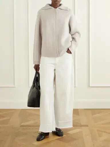 Le Kasha Ribbed Cashmere Zip-up Cardigan | Thumbnail 2