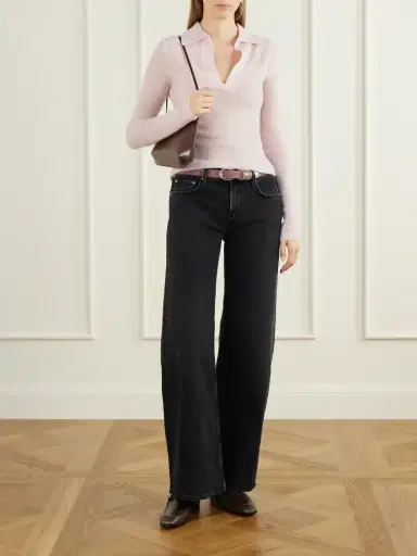 Citizens of Humanity Simone Ribbed Wool And Cashmere-blend Polo Sweater | Thumbnail 2