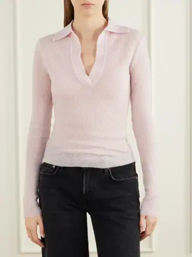 Citizens of Humanity Simone Ribbed Wool And Cashmere-blend Polo Sweater | Thumbnail 3