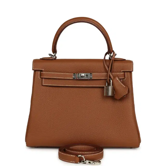 HERMÈS Hermes Kelly Retourne 25 Gold Togo Palladium Hardware