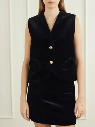 Blazé Milano Gliss Cotton-velvet Vest | Thumbnail 3 Blazé Milano Gliss Cotton-velvet Vest | Thumbnail 3