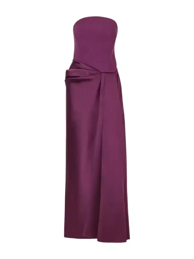 Solace London Seri Strapless Twill And Crepe Gown