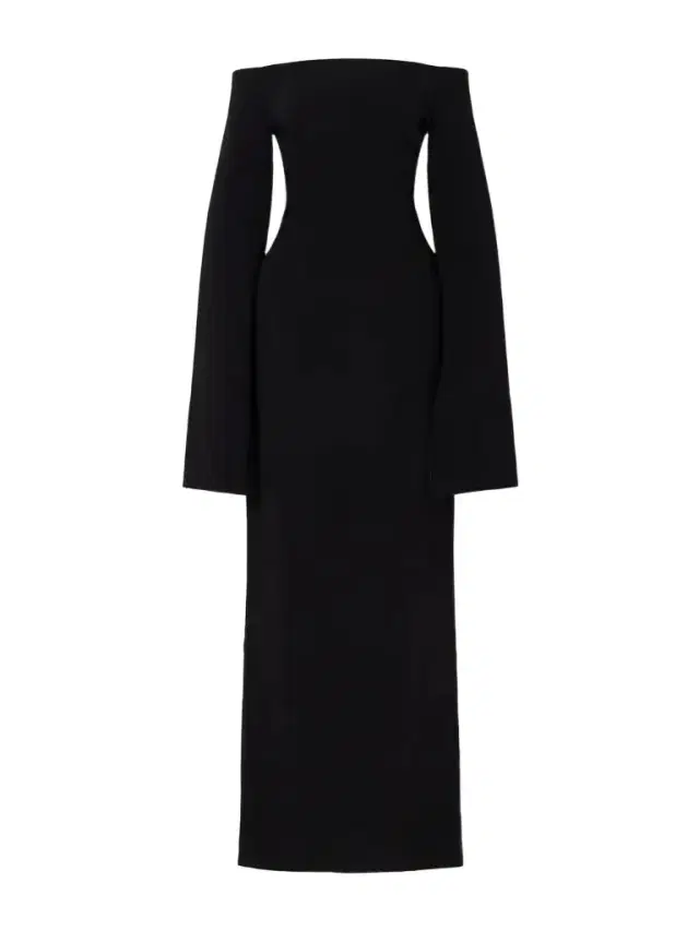 Solace London Marcella Off-the-shoulder Crepe Gown