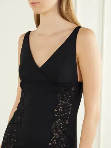 Stella McCartney Lace-trimmed Stretch-cady Mini Dress | Thumbnail 4