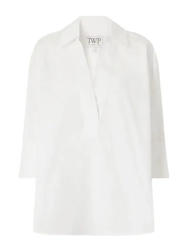 TWP V-neck Cotton-poplin Shirt