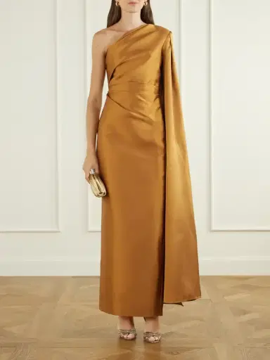 Solace London Veya One-shoulder Twill Gown | Thumbnail 2
