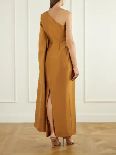 Solace London Veya One-shoulder Twill Gown | Thumbnail 3