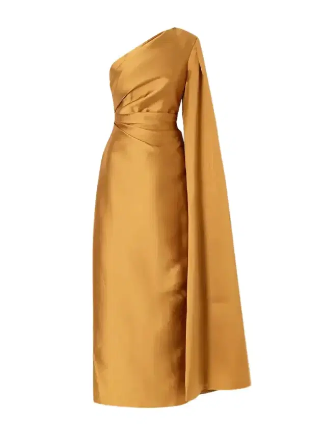 Solace London Veya One-shoulder Twill Gown