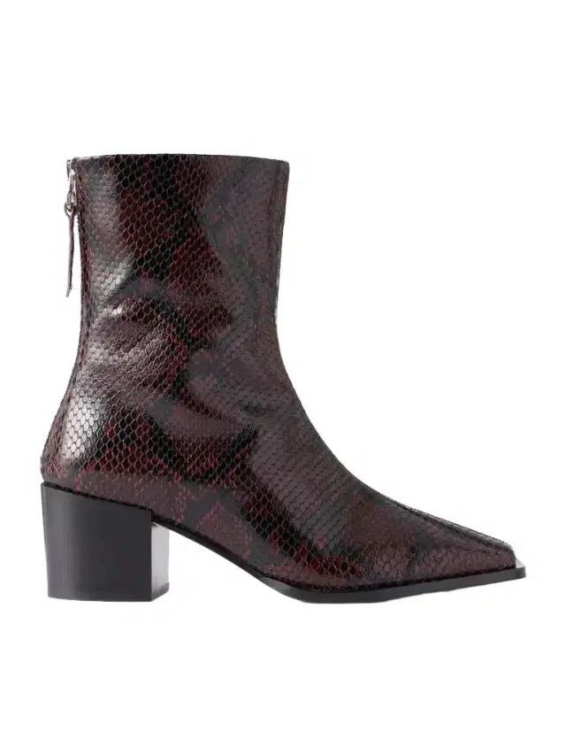 aeyde Amina Sneak-effect Leather Ankle Boots
