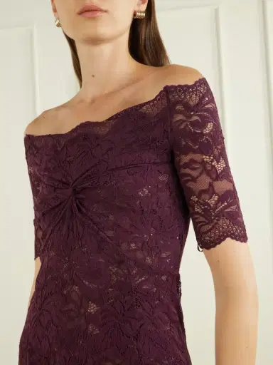 Rabanne Ruched Lace Midi Dress | Thumbnail 4 Rabanne Ruched Lace Midi Dress | Thumbnail 4
