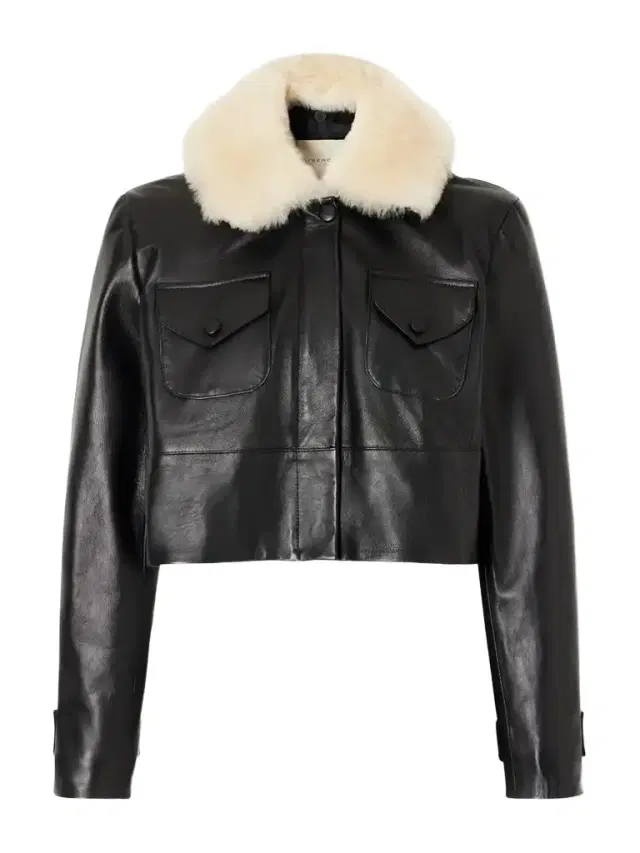 LIBEROWE Raja Cropped Shearling-trimmed Leather Jacket