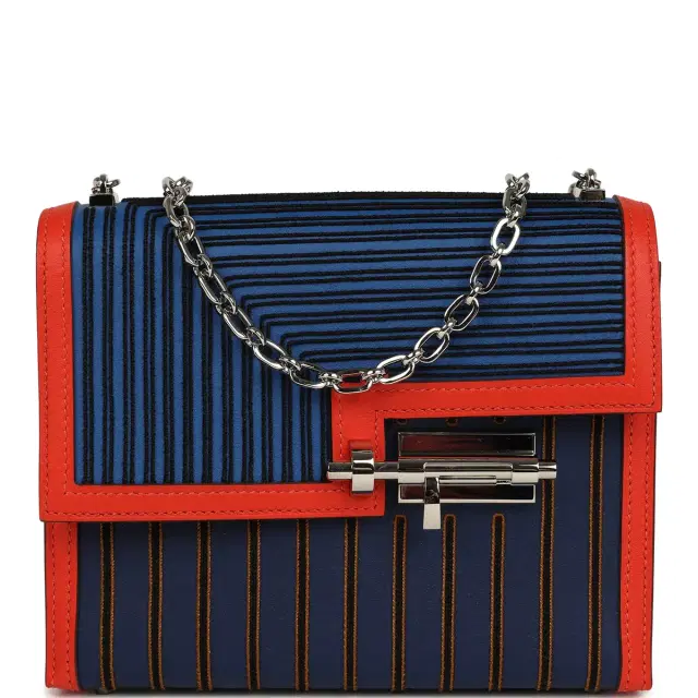 HERMÈS Hermes Mini Verrou 17 Capucine, Bleu Electric, Bleu Saphir Swift Palladium Hardware